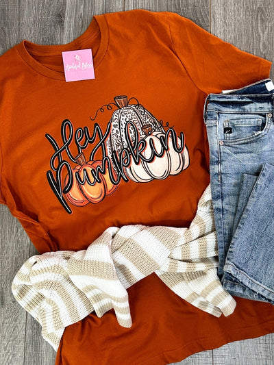 Hey Pumpkin Graphic Tee-Harps & Oli-Shop Anchored Bliss Women's Boutique Clothing Store