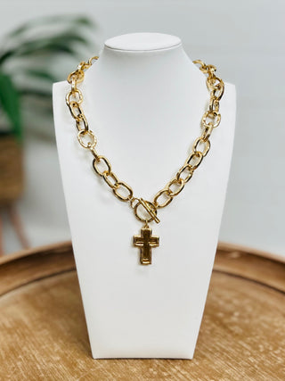 Be Still Gold Chain Link Charm Necklace-DMC-Shop Anchored Bliss Women's Boutique Clothing Store