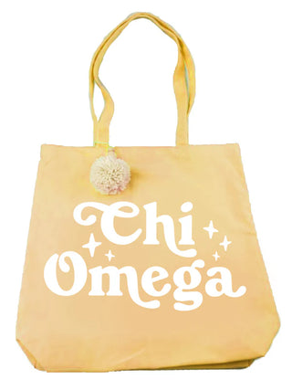 Sorority Retro Pom Pom Tote Bag-Sorority Shop-Shop Anchored Bliss Women's Boutique Clothing Store