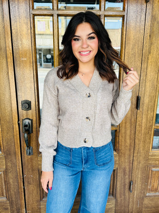 Catch Me if You Can Button Front Cardigan Top • Oatmeal-Zenana-Shop Anchored Bliss Women's Boutique Clothing Store