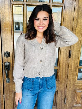 Catch Me if You Can Button Front Cardigan Top • Oatmeal-Zenana-Shop Anchored Bliss Women's Boutique Clothing Store