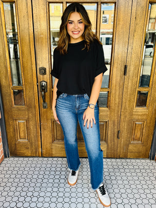 Catching Feelings Corded Top • Black-Zenana-Shop Anchored Bliss Women's Boutique Clothing Store