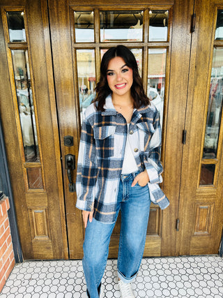 Check it Out Flannel Shacket with Pockets • Blue-Color 5-Shop Anchored Bliss Women's Boutique Clothing Store