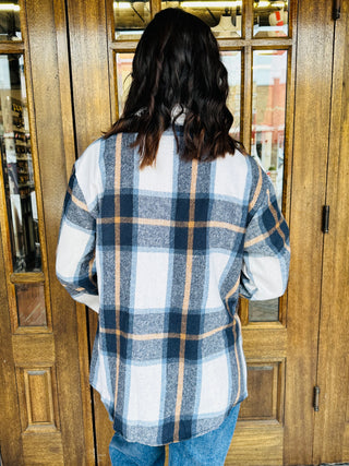 Check it Out Flannel Shacket with Pockets • Blue-Color 5-Shop Anchored Bliss Women's Boutique Clothing Store