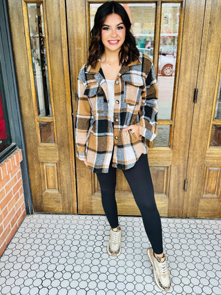 Check it Out Flannel Shacket with Pockets • Brown-Color 5-Shop Anchored Bliss Women's Boutique Clothing Store