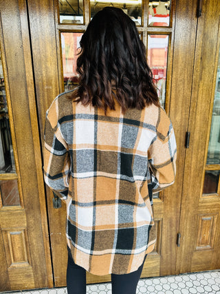Check it Out Flannel Shacket with Pockets • Brown-Color 5-Shop Anchored Bliss Women's Boutique Clothing Store