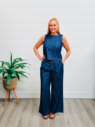 Concert Nights Denim Two Piece Set-Blu Pepper-Shop Anchored Bliss Women's Boutique Clothing Store