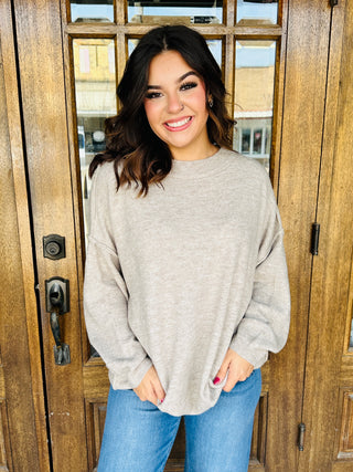 Confident in Every Way Oversized Sweater • Heather Mocha-Zenana-Shop Anchored Bliss Women's Boutique Clothing Store