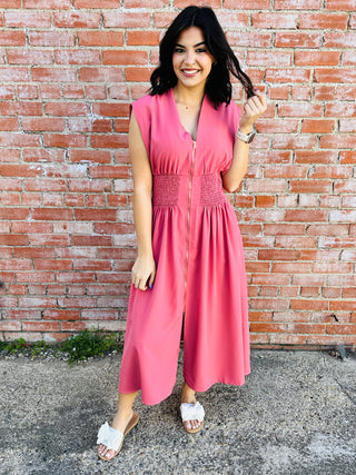 Blooming Confidence Zipper Dress • Strawberry-Umgee-Shop Anchored Bliss Women's Boutique Clothing Store