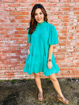 Never Too Late Dress • Green-Entro-Shop Anchored Bliss Women's Boutique Clothing Store