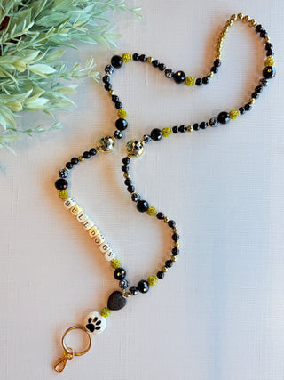 Bulldogs Lanyard •Black and Gold-Stacey Kluttz-Shop Anchored Bliss Women's Boutique Clothing Store