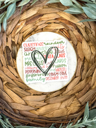 Christmas Word Collage Vinyl Sticker•Red and Green-Stacey Kluttz-Shop Anchored Bliss Women's Boutique Clothing Store