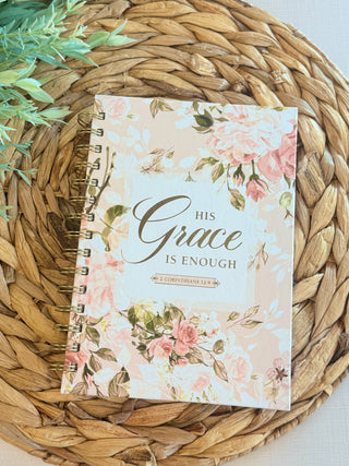 His Grace is Enough Spiral-bound Journal-Brittany Carl-Shop Anchored Bliss Women's Boutique Clothing Store