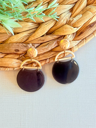Brittany Earrings • Black & Gold-DMC-Shop Anchored Bliss Women's Boutique Clothing Store