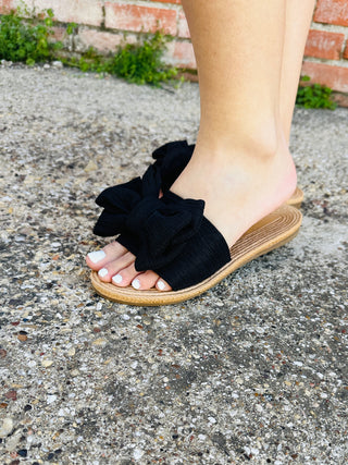 Let’s Meet Up Bow Sandals • Black-JP Original Corp-Shop Anchored Bliss Women's Boutique Clothing Store
