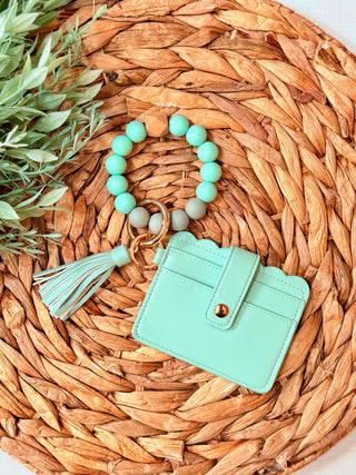 Mint WonderLoop Wallet Set • Beaded Wristlet + Card Holder-Brittany Carl-Shop Anchored Bliss Women's Boutique Clothing Store