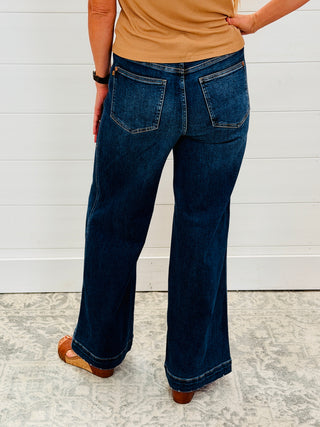 Judy Blue Can’t Get Enough Retro Wide Leg Denim Jeans-Judy Blue-Shop Anchored Bliss Women's Boutique Clothing Store
