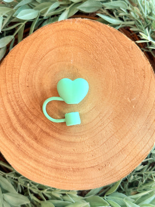 Mint Heart Straw Topper-Brittany Carl-Shop Anchored Bliss Women's Boutique Clothing Store