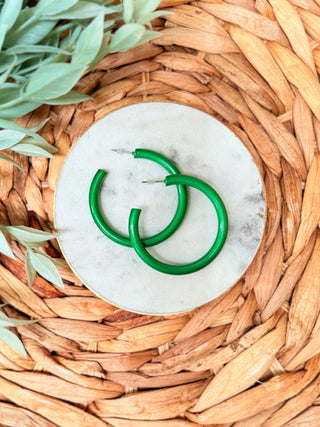 Stella Hoop Earrings • Green-Brittany Carl-Shop Anchored Bliss Women's Boutique Clothing Store