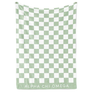 Sorority Checkered Sherpa Blanket-Sorority Shop-Alpha Chi Omega-Shop Anchored Bliss Women's Boutique Clothing Store