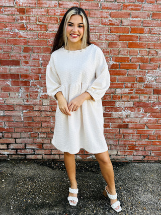 Completely in Love Quilted Dress • Cream-Simply Southern-Shop Anchored Bliss Women's Boutique Clothing Store