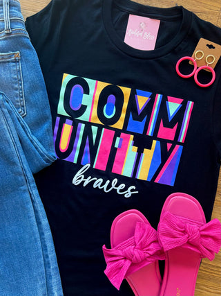 Retro Community Braves Graphic Tee-Spirit To A Tee-Shop Anchored Bliss Women's Boutique Clothing Store