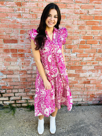 Love You Forever Midi Dress • Magenta-Umgee-Shop Anchored Bliss Women's Boutique Clothing Store