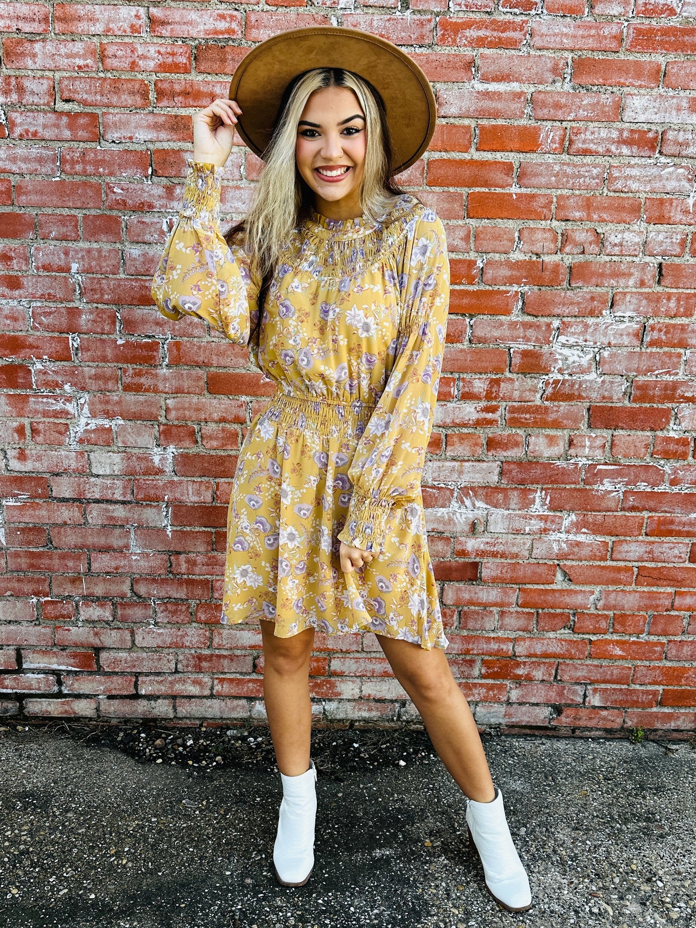 More than the Sunshine Mock Neck Dress • Mustard-Kori-Shop Anchored Bliss Women's Boutique Clothing Store