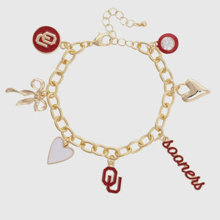 University of Oklahoma Charm Bracelet-Canvas Style-Shop Anchored Bliss Women's Boutique Clothing Store