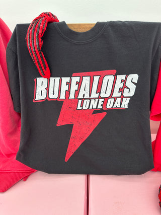 Buffaloes Distressed Bolt Graphic Tee-Harps & Oli-Shop Anchored Bliss Women's Boutique Clothing Store