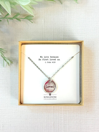 Loved Stamped Necklace Silver-Faithworks-Shop Anchored Bliss Women's Boutique Clothing Store