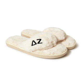 Sorority Embroidered Fuzzy Slippers-Sorority Shop-Shop Anchored Bliss Women's Boutique Clothing Store