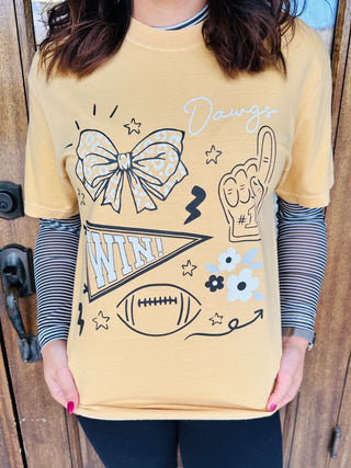 Dawgs Pennant Collage Graphic Tee-Harps & Oli-Shop Anchored Bliss Women's Boutique Clothing Store