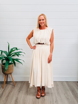 Dream About You Top & Maxi Skirt Set • Natural-Blu Pepper-Shop Anchored Bliss Women's Boutique Clothing Store