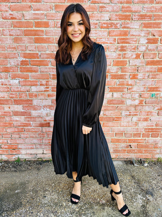 All Because of You Long Sleeve Dress • Black-She+Sky-Shop Anchored Bliss Women's Boutique Clothing Store