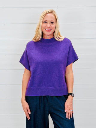 Full of Dreams Knit Cap Sleeve Top • Purple-EESome-Shop Anchored Bliss Women's Boutique Clothing Store