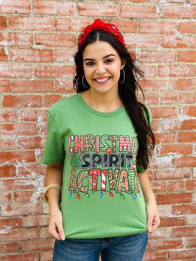 Christmas Spirit Activate Graphic Tee-Harps & Oli-Shop Anchored Bliss Women's Boutique Clothing Store
