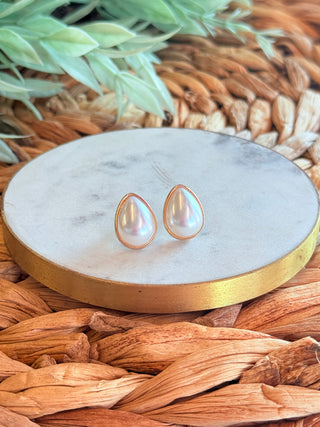Misty Teardrop Pearl Earrings • Ivory-Carol Su-Shop Anchored Bliss Women's Boutique Clothing Store
