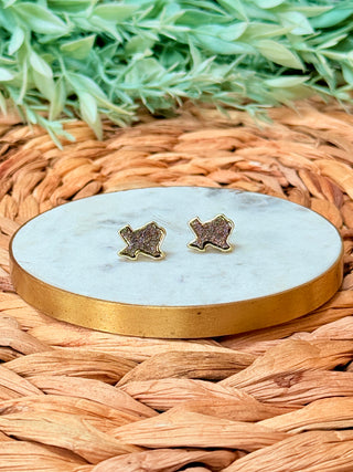 Bless Your Bling Texas Earrings • Black and Gold-Stacey Kluttz-Shop Anchored Bliss Women's Boutique Clothing Store