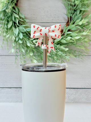 Cherry Bow Straw Topper-Stacey Kluttz-Shop Anchored Bliss Women's Boutique Clothing Store