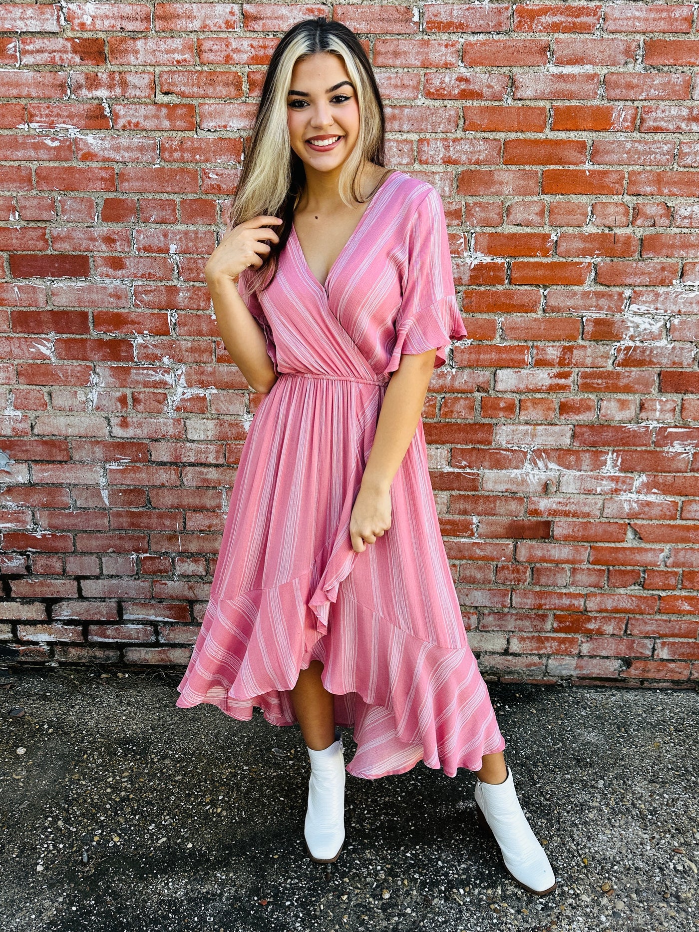 How Sweet It Is Midi Dress • Pink-Kori-Shop Anchored Bliss Women's Boutique Clothing Store