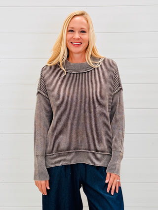 As it Was Ribbed Oversized Sweater • Espresso-Zenana-Shop Anchored Bliss Women's Boutique Clothing Store