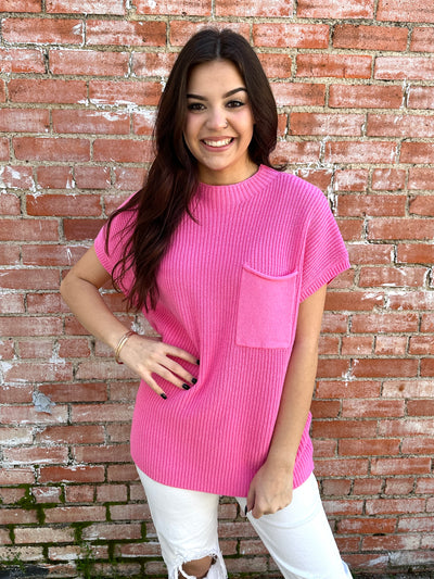 Until Next Time Sweater Top • Pink-Andree by Unit-Shop Anchored Bliss Women's Boutique Clothing Store