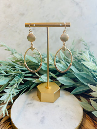 Kailey Oval Earrings • Tan-DMC-Shop Anchored Bliss Women's Boutique Clothing Store