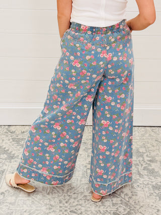 All Good Things Floral Denim Wide Leg Pants-Ace Trading-Shop Anchored Bliss Women's Boutique Clothing Store