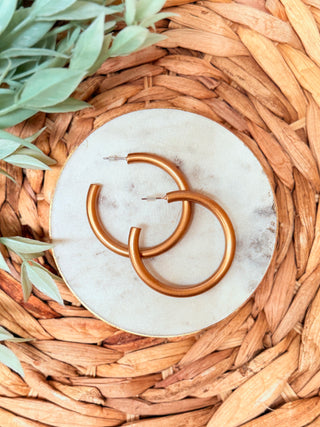 Stella Hoop Earrings • Brushed Gold-Brittany Carl-Shop Anchored Bliss Women's Boutique Clothing Store