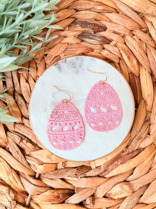 Easter Delight Egg Shaped Earrings • Pink-DMC-Shop Anchored Bliss Women's Boutique Clothing Store