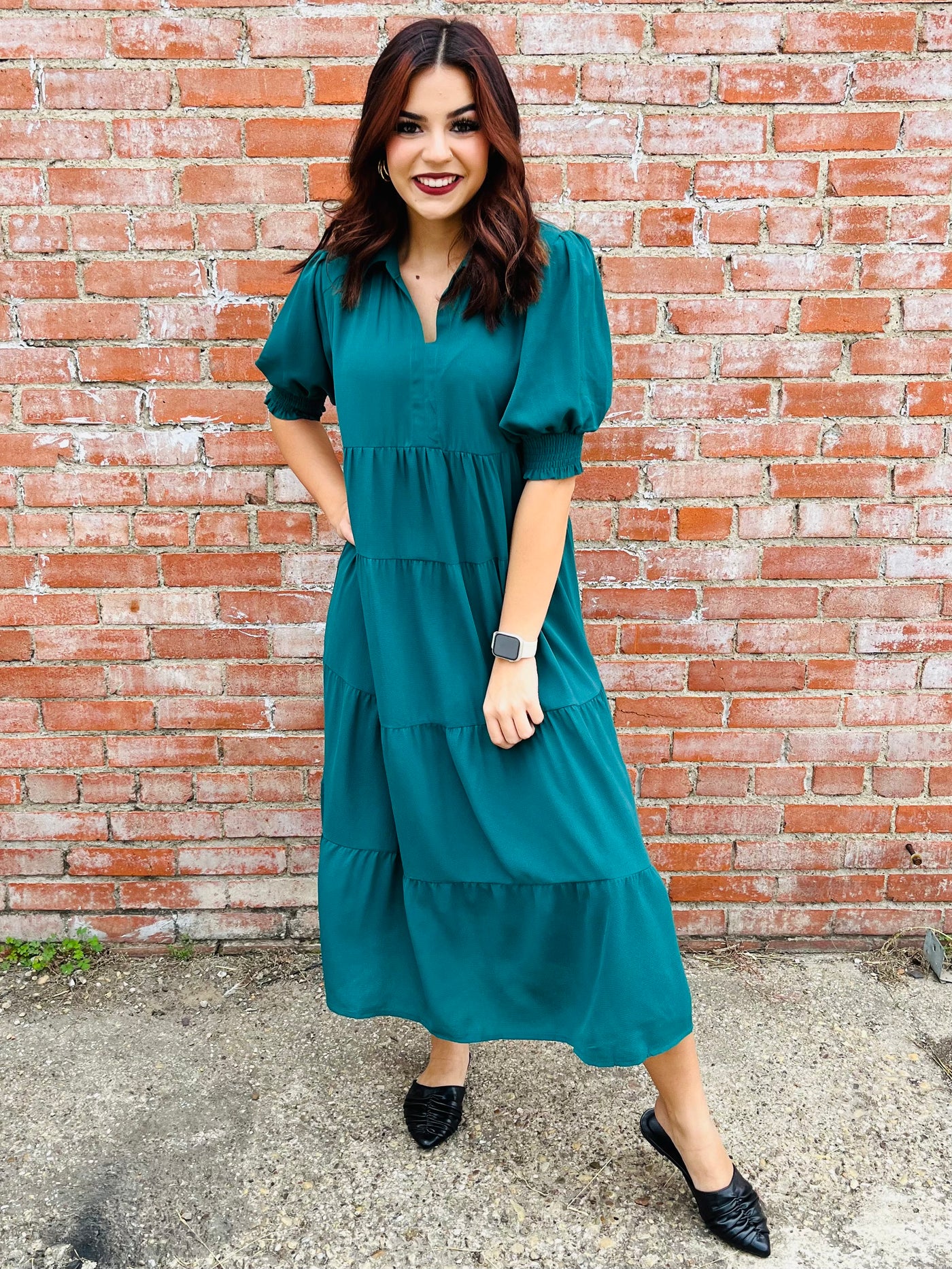 Make Me Smile Maxi Dress • Green-Umgee-Shop Anchored Bliss Women's Boutique Clothing Store