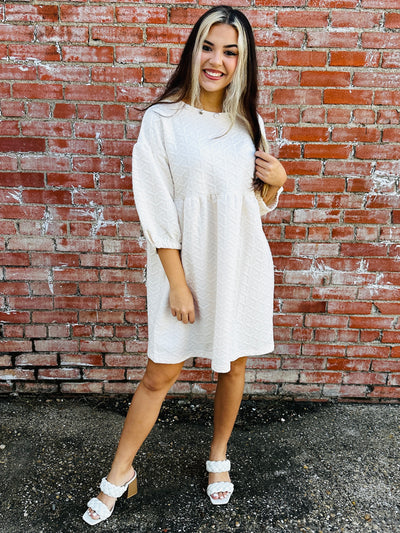 Completely in Love Quilted Dress • Cream-Simply Southern-Shop Anchored Bliss Women's Boutique Clothing Store