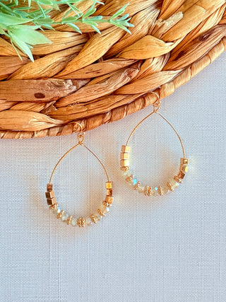 Jordan Beaded Teardrop Earrings • Neutral-DMC-Shop Anchored Bliss Women's Boutique Clothing Store
